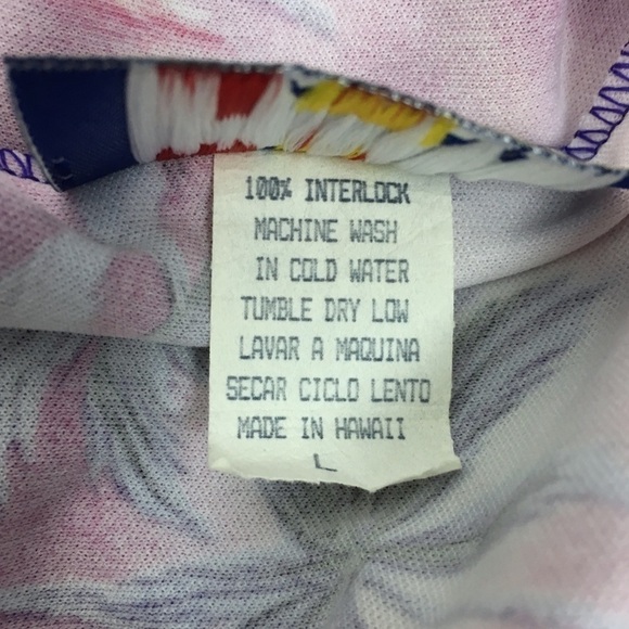 VINTAGE Waikiki Hawaii Set Top Wrap Skirt Tropical Palm Trees Beach Size Large - Picture 15 of 16